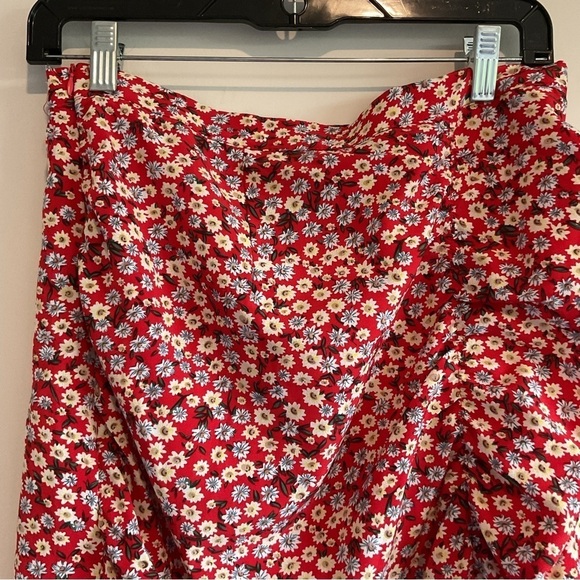 Ruched Drawstring Knot Ditsy Floral Skirt Size M. Mini Skirt Dainty Summer - Picture 4 of 6